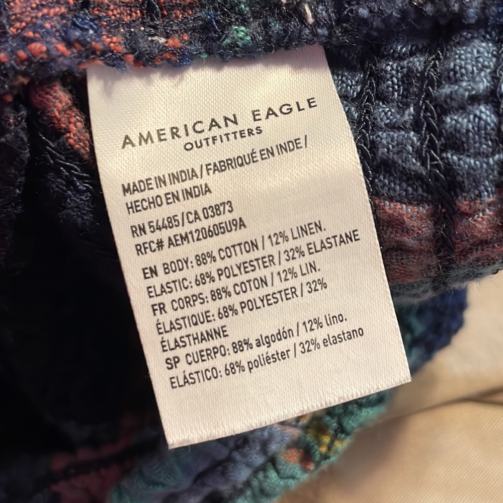 American Eagle Outfitters Blue & Pink Plaid Crop Halter Top - Picture 8 of 8